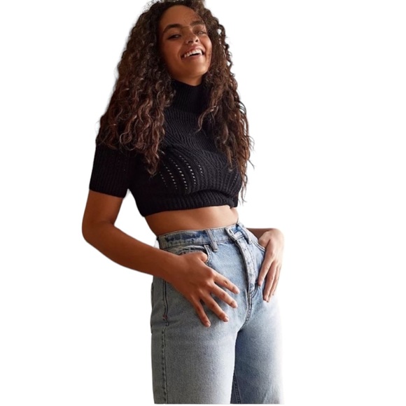 Free People Georgine Mom Crvy Jean Button Fly High Rise Size 34 NWOT - Picture 2 of 11